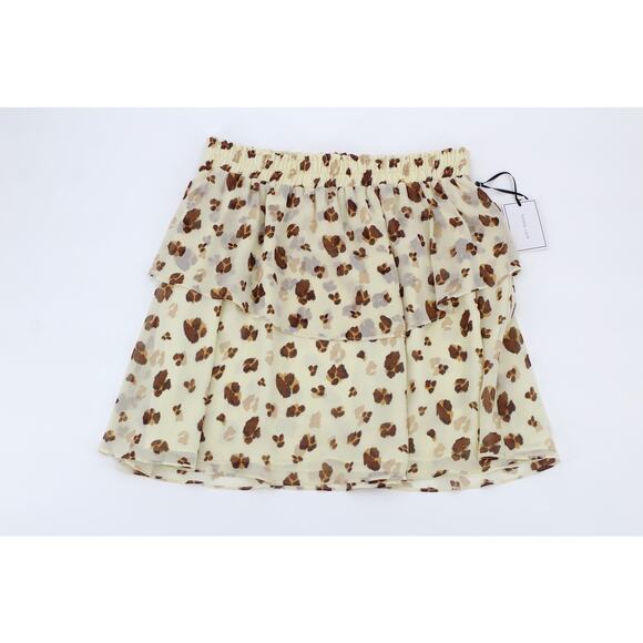 NWT 1 State floating leopard layered skirt womens medium boho chic cottagecore - Picture 4 of 10